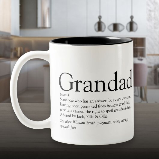 世界の最高のGrandpa Grandad Papaの定義 ツートーンマグカップ