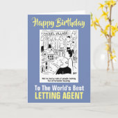 世界の最高のLet Agent -ハッピーバースデー カード (黄色い花)