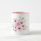 世界の最高のMUM母母の日の詩ピンクの花 マグカップ (中央)