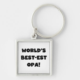 世界の最高のOpaブラック文字Tシャツとギフト キーホルダー