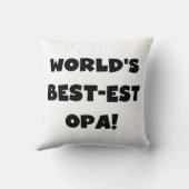 世界の最高のOpaブラック文字Tシャツとギフト クッション (裏面)