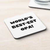 世界の最高のOpaブラック文字Tシャツとギフト コースター (左側)