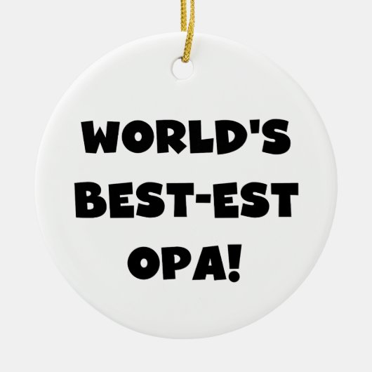 世界の最高のOpaブラック文字Tシャツとギフト セラミックオーナメント (正面)