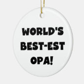 世界の最高のOpaブラック文字Tシャツとギフト セラミックオーナメント (左)