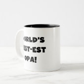 世界の最高のOpaブラック文字Tシャツとギフト ツートーンマグカップ (正面左)