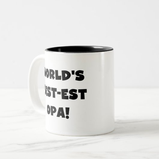 世界の最高のOpaブラック文字Tシャツとギフト ツートーンマグカップ (正面左)