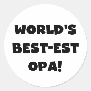 世界の最高のOpaブラック文字Tシャツとギフト ラウンドシール