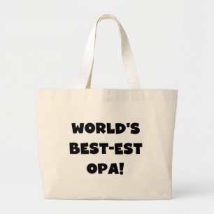 世界の最高のOpaブラック文字Tシャツとギフト ラージトートバッグ