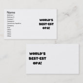 世界の最高のOpaブラック文字Tシャツとギフト 名刺 (正面/裏面)