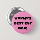 世界の最高のOpaブラック文字Tシャツとギフト 缶バッジ (正面&裏面)