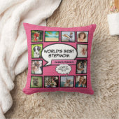 世界の最高のStepmom 12写真おもしろいピンク クッション (ブランケット)