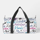 世界の有名な都市パーソナライズされた ダッフルバッグ (裏面)