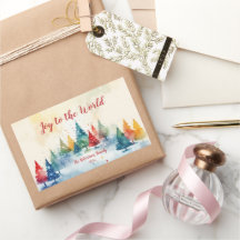 世界の木々への喜びカラフルクリスマスステッカー