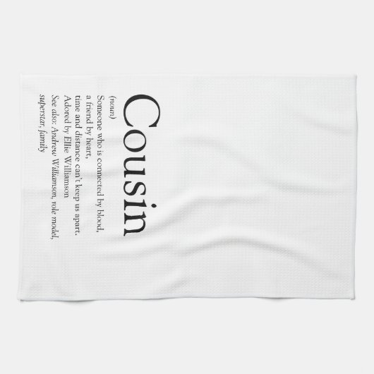 世界の未最高の来のいとこの定義 キッチンタオル (横)