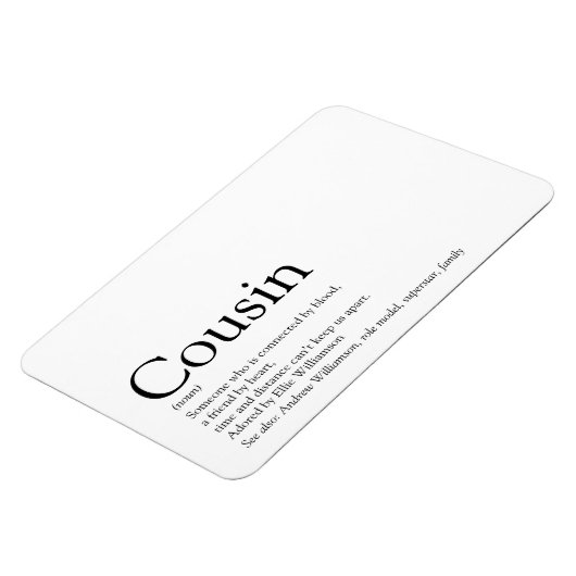 世界の未最高の来のいとこの定義 マグネット (左側)