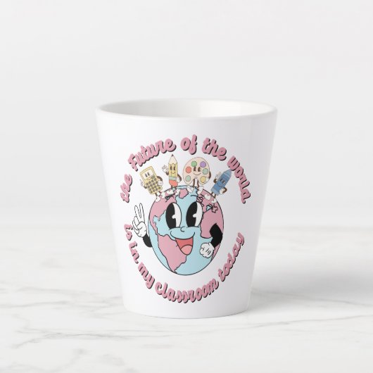 世界の未来は私のクラスにある カフェラテマグ (正面)