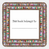 世界の本 クラシックスクエアステッカー スクエアシール (正面)