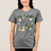 世界の植物最高の母の水色の鉢植え植物 トライブレンドＴシャツ (正面)