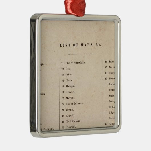 世界の概要の地図書の索引 メタルオーナメント (右)