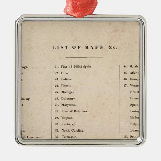 世界の概要の地図書の索引 メタルオーナメント (正面)