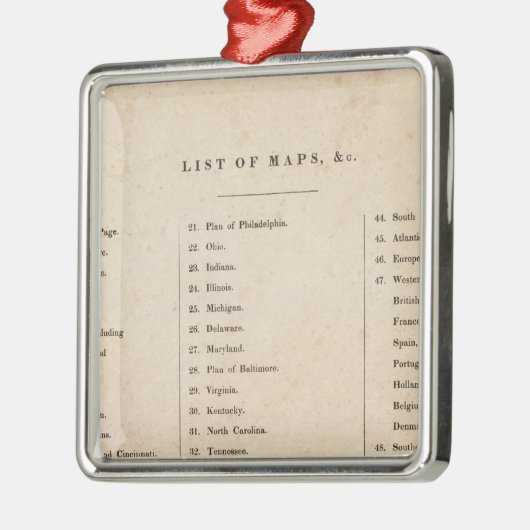 世界の概要の地図書の索引 メタルオーナメント (左)