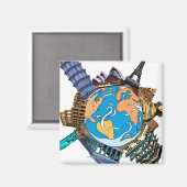 世界の様々な名所 マグネット (正面/裏面)