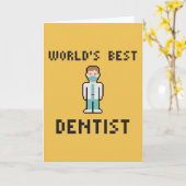 世界の歯医最高の者用グリーティングカード カード (黄色い花)