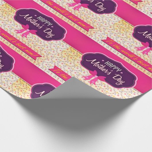 世界の母に幸せな母最高の日 ラッピングペーパー (角)