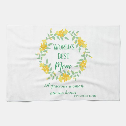 世界の母のための聖書の最高の節 キッチンタオル (横)