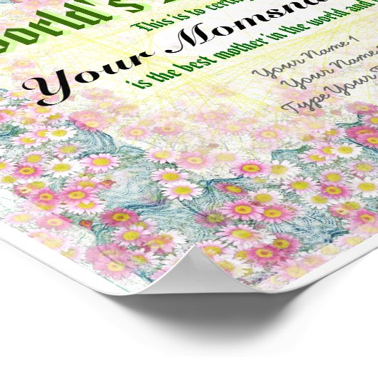 世界の母の証明最高の書をプリントする ポスター (角)