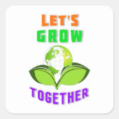 世界の母救地の日に一緒に成長しよう スクエアシール (正面)