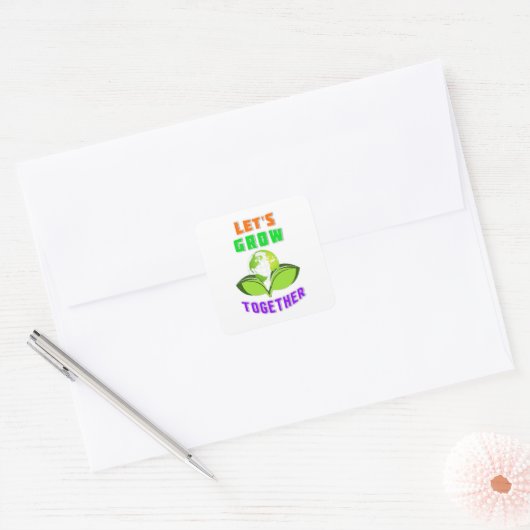 世界の母救地の日に一緒に成長しよう スクエアシール (封筒)