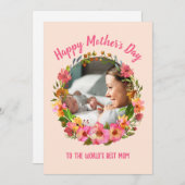 「世界の母最高のに」母のデイカード シーズンカード (正面/裏面)