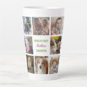 世界の母最高の名Instagram Photo Collage カフェラテマグ (正面)