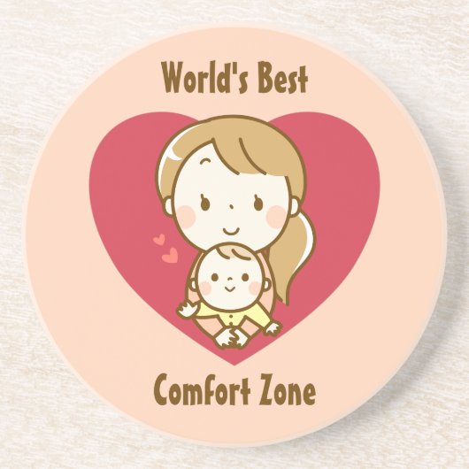 世界の母最高の母かわいい母の日のかわいい漫画 コースター (正面)