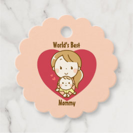 世界の母最高の母かわいい母の日のかわいい漫画 フェイバータグ