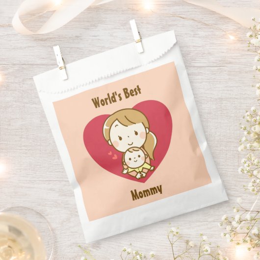 世界の母最高の母かわいい母の日のかわいい漫画 フェイバーバッグ (クリップ留めされた状態)