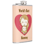 世界の母最高の母かわいい母の日のかわいい漫画 フラスク (右)