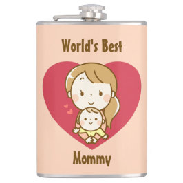 世界の母最高の母かわいい母の日のかわいい漫画 フラスク