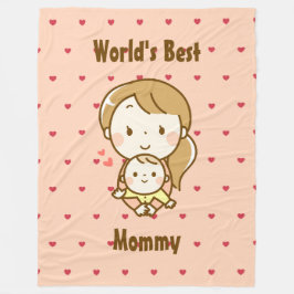 世界の母最高の母かわいい母の日のかわいい漫画 フリースブランケット