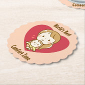 世界の母最高の母かわいい母の日のかわいい漫画 ペーパーコースター (アングル)