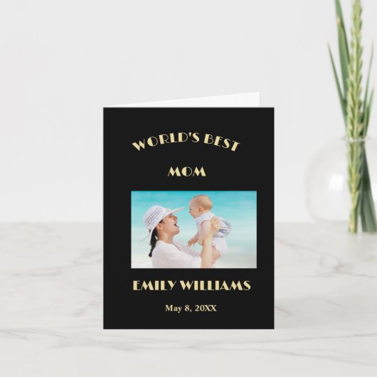 世界の母最高の母の日の写真がパーソナライズ カード (正面)