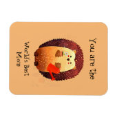 世界の母最高の母引用文ヘッジホッグガーデニング マグネット (横)