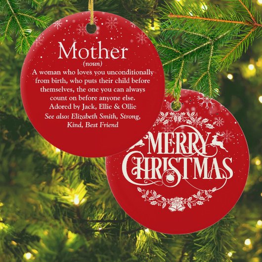 世界の母最高の母母の定義 セラミックオーナメント