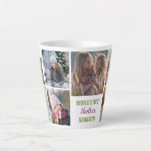 世界の母最高の親インスタグラム写真のコラージュ名 カフェラテマグ (正面)