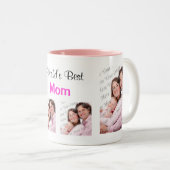 世界の母最高の親写真MUG PINK ツートーンマグカップ (正面右)
