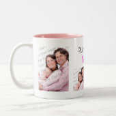 世界の母最高の親写真MUG PINK ツートーンマグカップ (左)