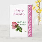 世界の母最高の誕生日のバラの花 カード (黄色い花)