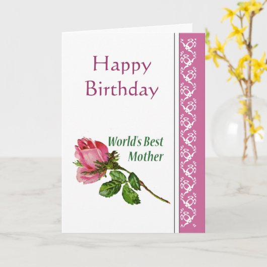 世界の母最高の誕生日のバラの花 カード (黄色い花)