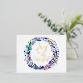 世界の水のカラーリース実在 箔シーズンポストカード (立ち正面)